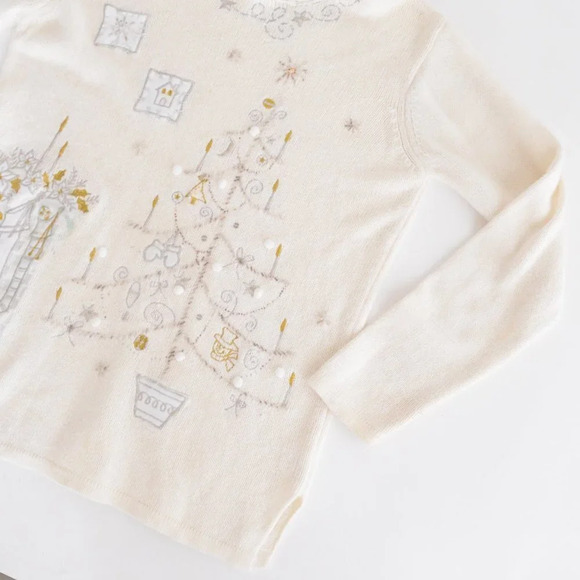 Vintage Holiday Editions Cream with Holiday Design Crewneck Sweater - Picture 5 of 14